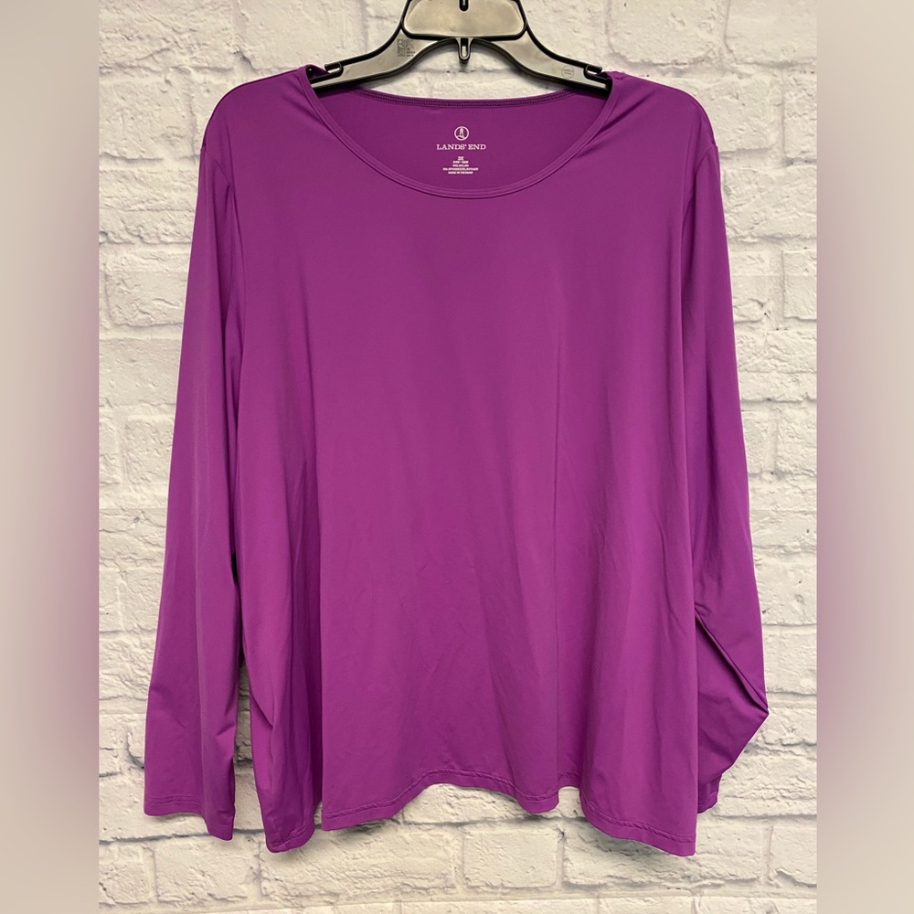 Lands End Purple Long Sleeve Top Size 3X